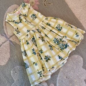 Floral Yellow and Green Kids Dress